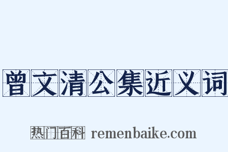 曾文清公集近义词是什么意思的图片